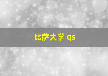 比萨大学 qs